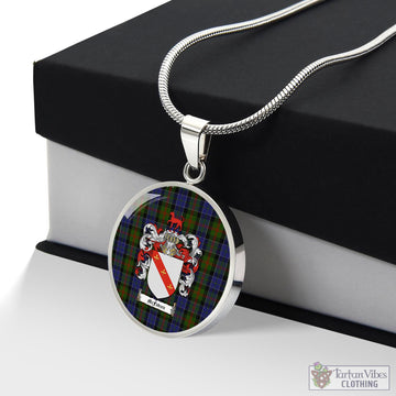 McFadzen 03 Tartan Circle Necklace with Family Crest Luxury Necklace (Silver) No - Tartan Vibes Clothing