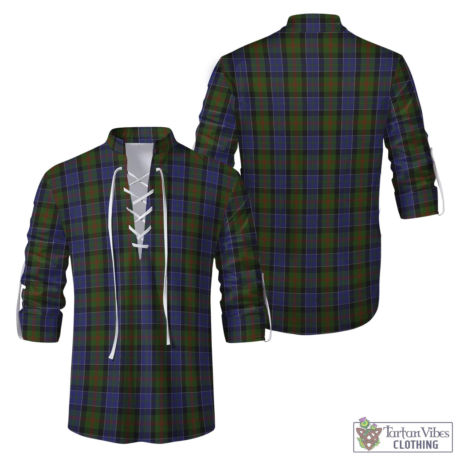 Tartan Vibes Clothing McFadzen #03 Tartan Men's Scottish Traditional Jacobite Ghillie Kilt Shirt