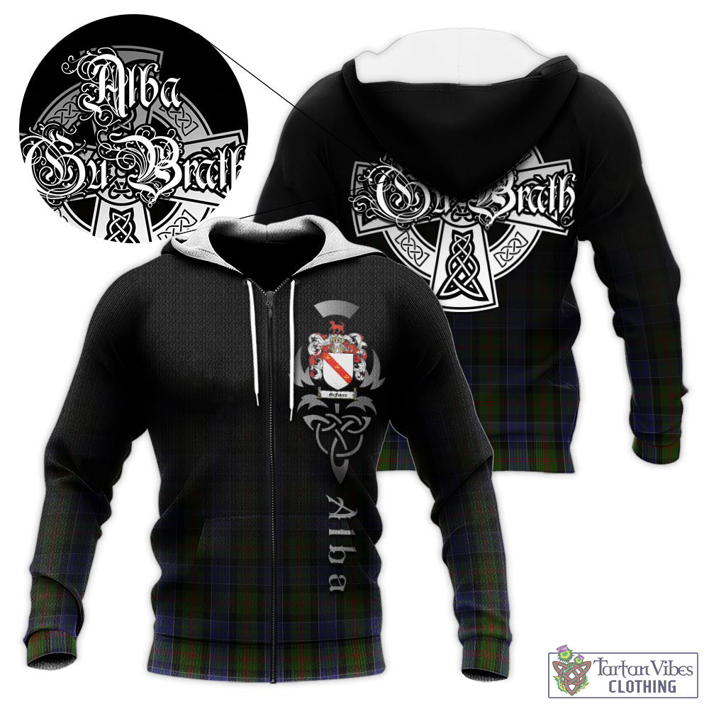 Tartan Vibes Clothing McFadzen 03 Tartan Knitted Hoodie Featuring Alba Gu Brath Family Crest Celtic Inspired