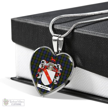 Tartan Vibes Clothing McFadzen 03 Tartan Heart Necklace with Family Crest
