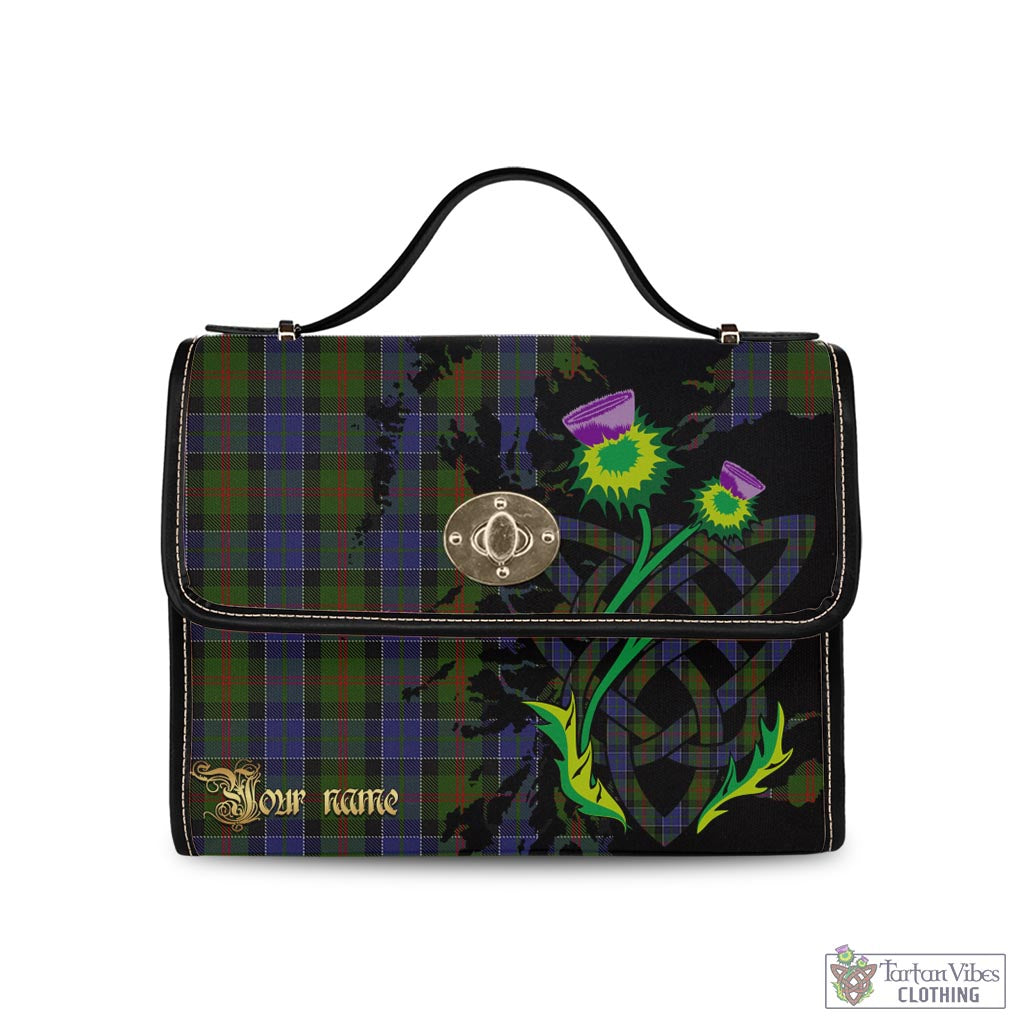 Tartan Vibes Clothing McFadzen #03 Tartan Waterproof Canvas Bag with Scotland Map and Thistle Celtic Accents