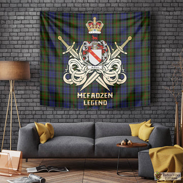 Tartan Vibes Clothing McFadzen 03 Tartan Tapestry with Clan Crest and the Golden Sword of Courageous Legacy
