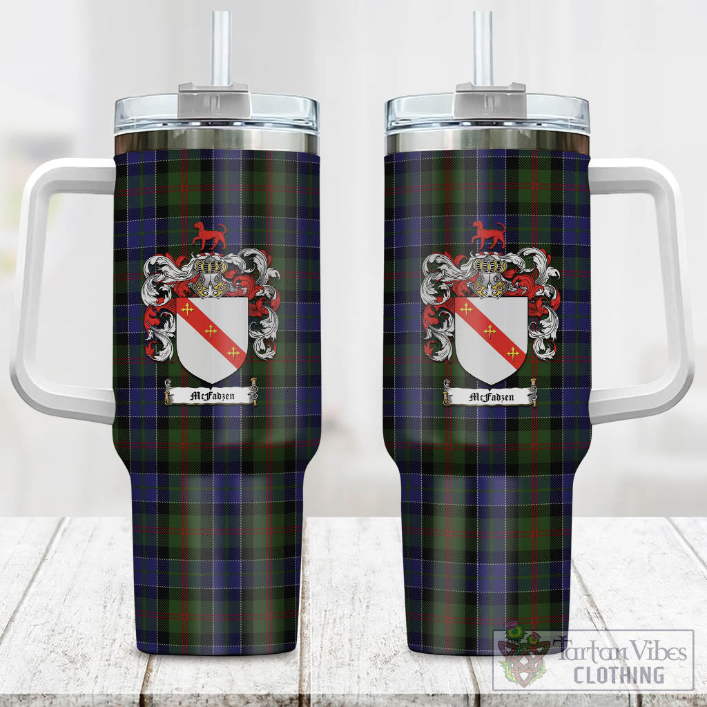Tartan Vibes Clothing McFadzen 03 Tartan and Family Crest Tumbler with Handle