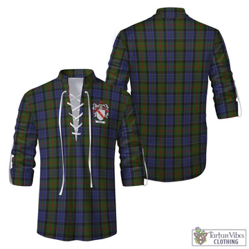 Tartan Vibes Clothing McFadzen 03 Tartan Men's Scottish Traditional Jacobite Ghillie Kilt Shirt with Family Crest