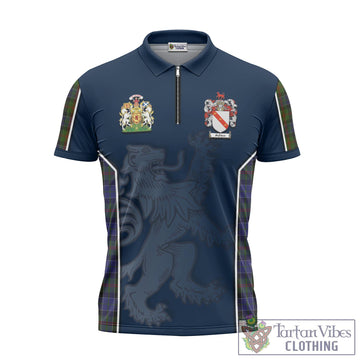 McFadzen 03 Tartan Zipper Polo Shirt with Family Crest and Lion Rampant Vibes Sport Style - Tartan Vibes Clothing