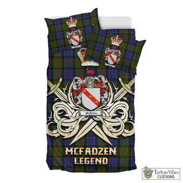 McFadzen 03 Tartan Bedding Set with Clan Crest and the Golden Sword of Courageous Legacy