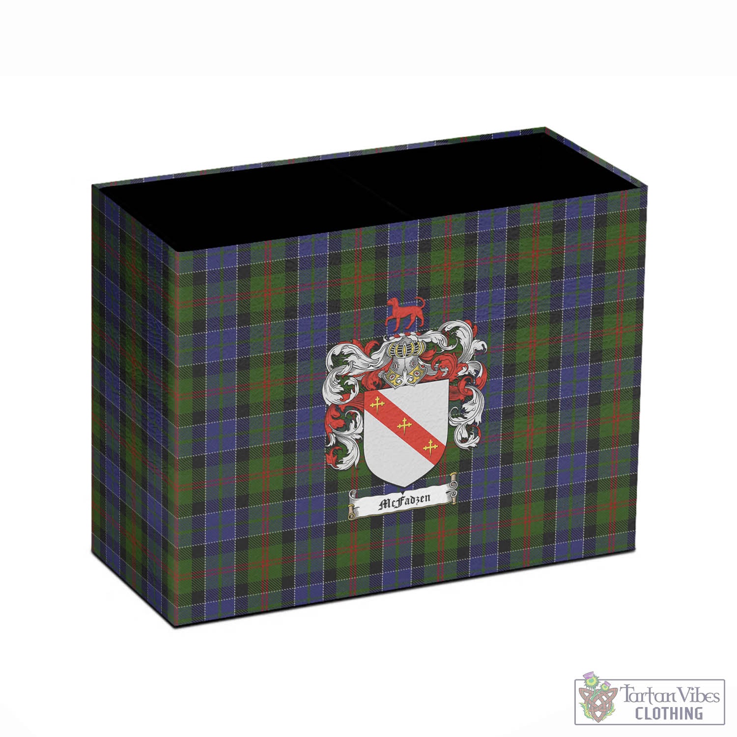 Tartan Vibes Clothing McFadzen 03 Tartan Pen Holder with Family Crest