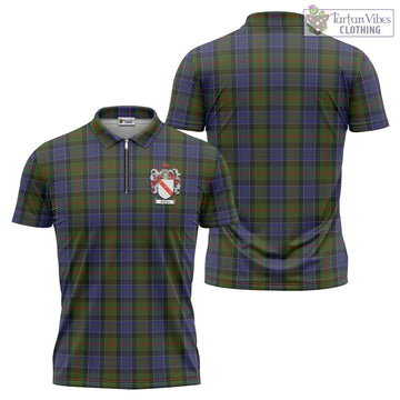 McFadzen 03 Tartan Zipper Polo Shirt with Family Crest - Tartan Vibes Clothing