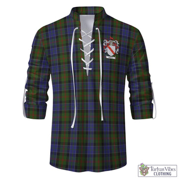 Tartan Vibes Clothing McFadzen 03 Tartan Men's Scottish Traditional Jacobite Ghillie Kilt Shirt with Family Crest