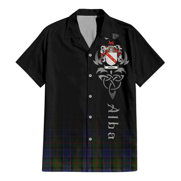 Tartan Vibes Clothing McFadzen 03 Tartan Short Sleeve Button Up Featuring Alba Gu Brath Family Crest Celtic Inspired