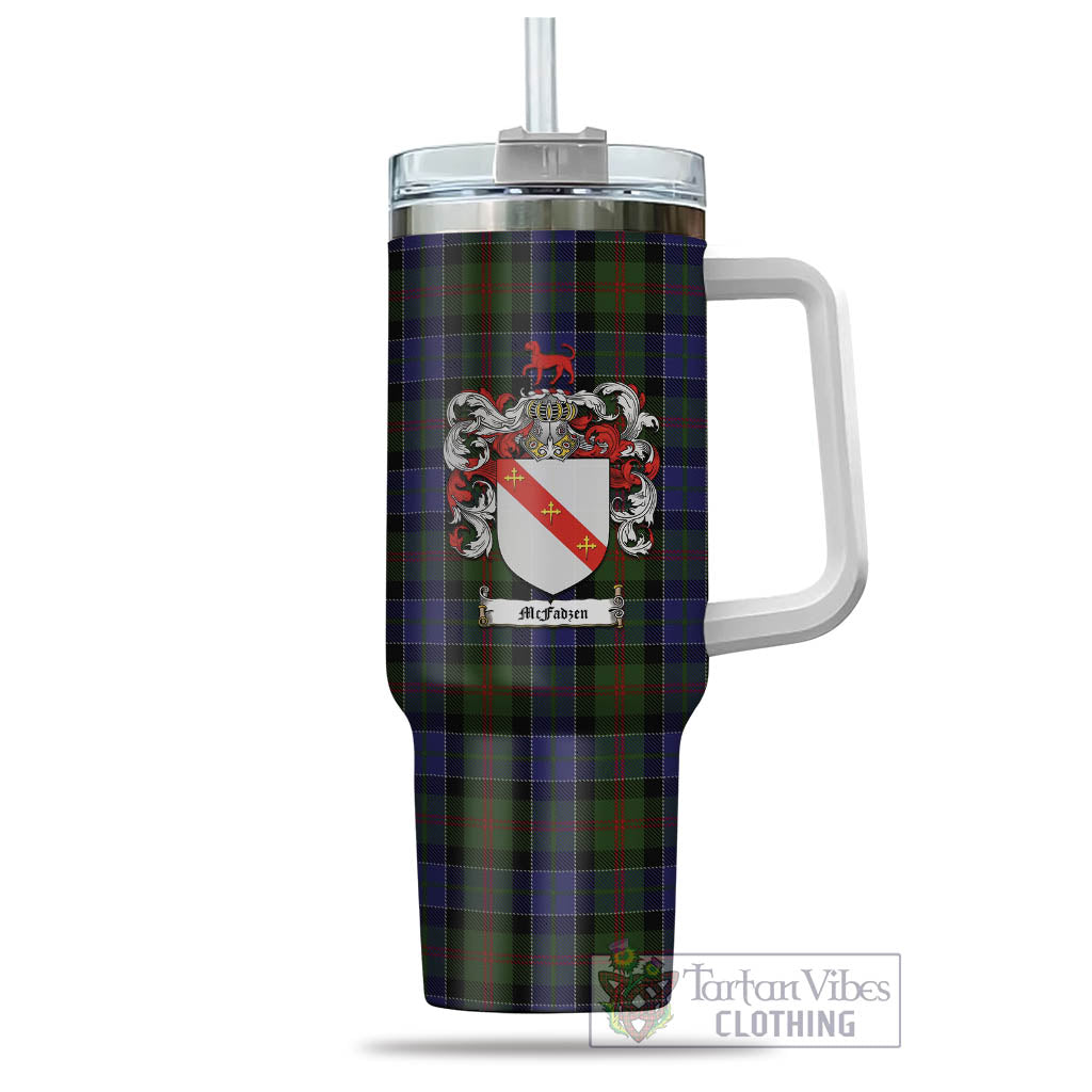 Tartan Vibes Clothing McFadzen 03 Tartan and Family Crest Tumbler with Handle
