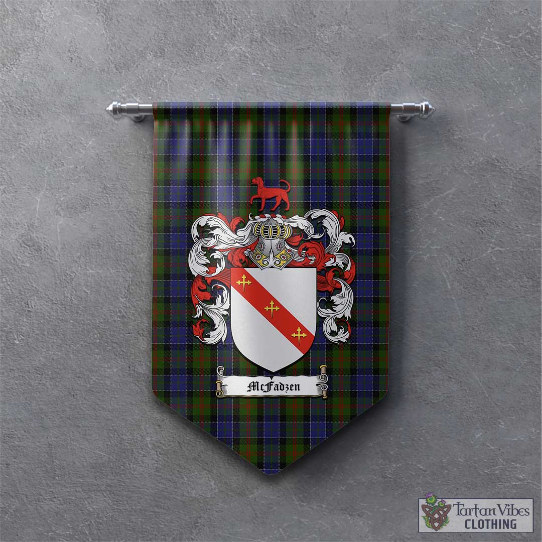 Tartan Vibes Clothing McFadzen 03 Tartan Gonfalon, Tartan Banner with Family Crest