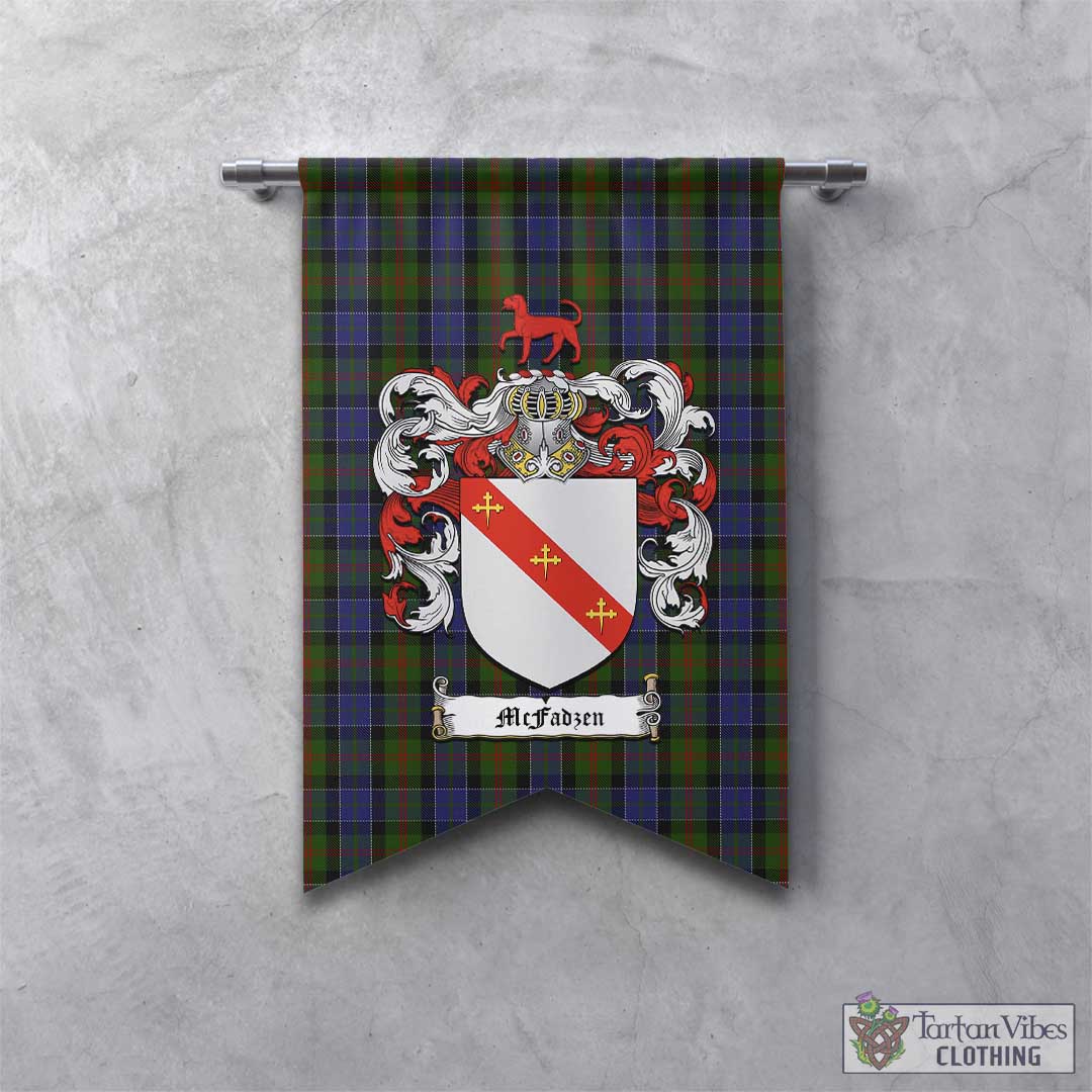 Tartan Vibes Clothing McFadzen 03 Tartan Gonfalon, Tartan Banner with Family Crest