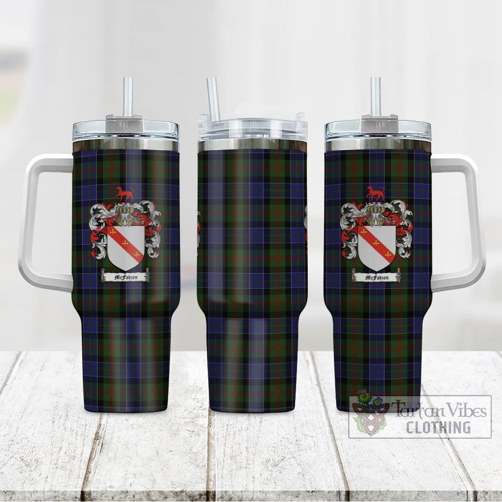 Tartan Vibes Clothing McFadzen 03 Tartan and Family Crest Tumbler with Handle