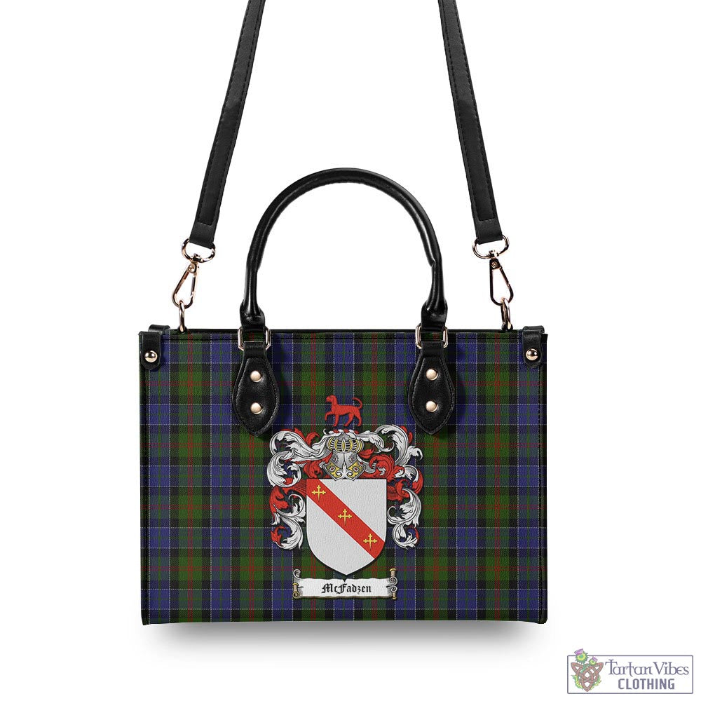 Tartan Vibes Clothing McFadzen 03 Tartan Luxury Leather Handbags with Family Crest