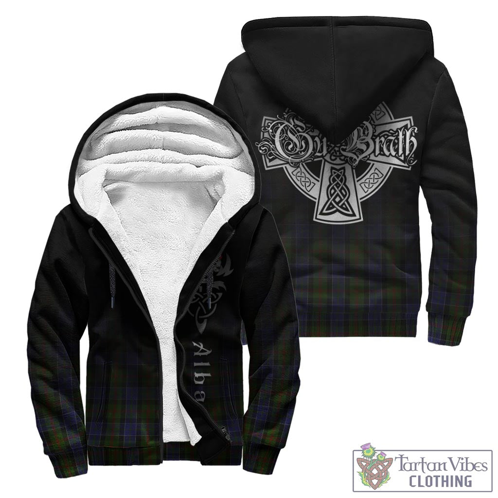 Tartan Vibes Clothing McFadzen 03 Tartan Sherpa Hoodie Featuring Alba Gu Brath Family Crest Celtic Inspired