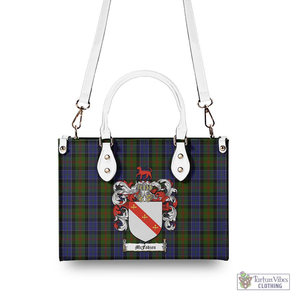 Tartan Vibes Clothing McFadzen 03 Tartan Luxury Leather Handbags with Family Crest