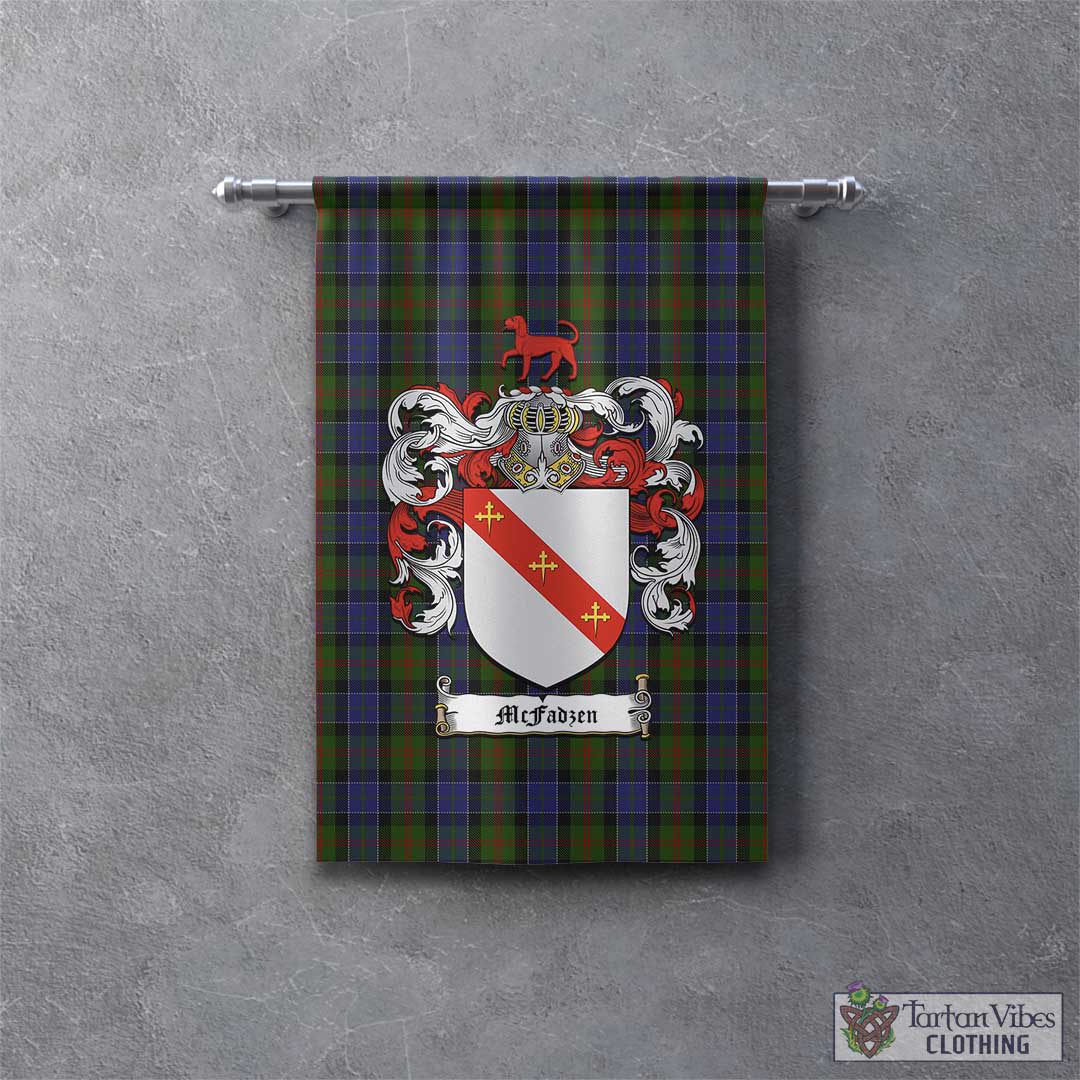 Tartan Vibes Clothing McFadzen 03 Tartan Gonfalon, Tartan Banner with Family Crest