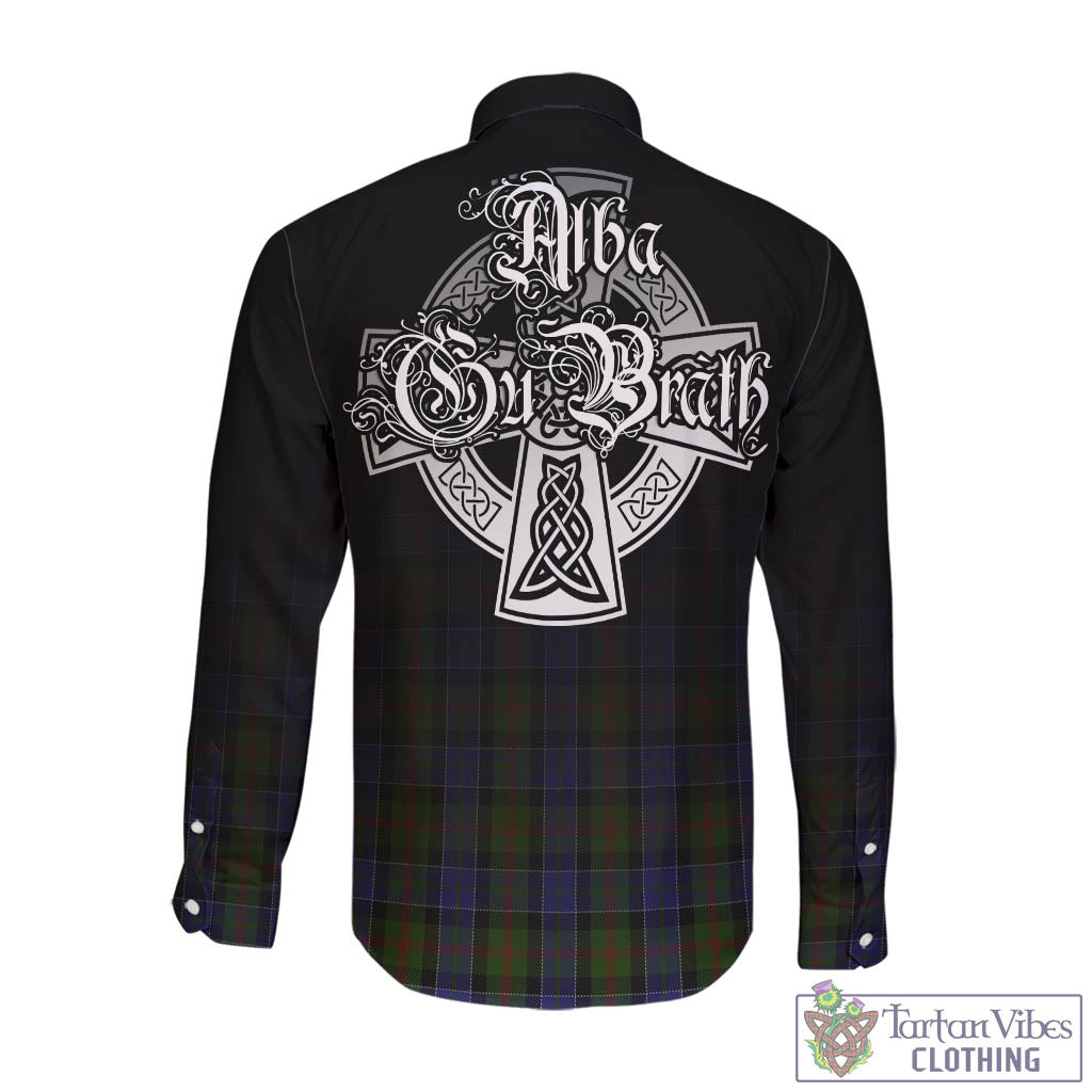Tartan Vibes Clothing McFadzen 03 Tartan Long Sleeve Button Up Featuring Alba Gu Brath Family Crest Celtic Inspired