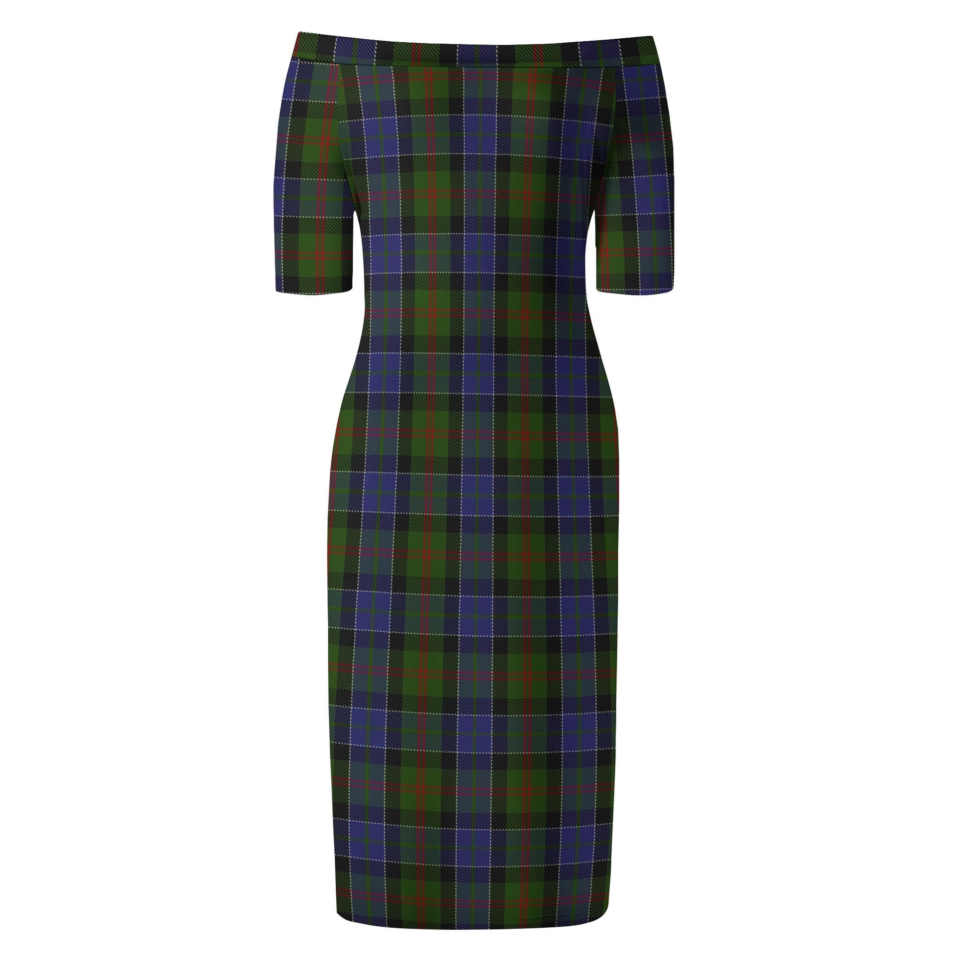McFadzen #03 Tartan Off Shoulder Lady Dress - Tartanvibesclothing Shop