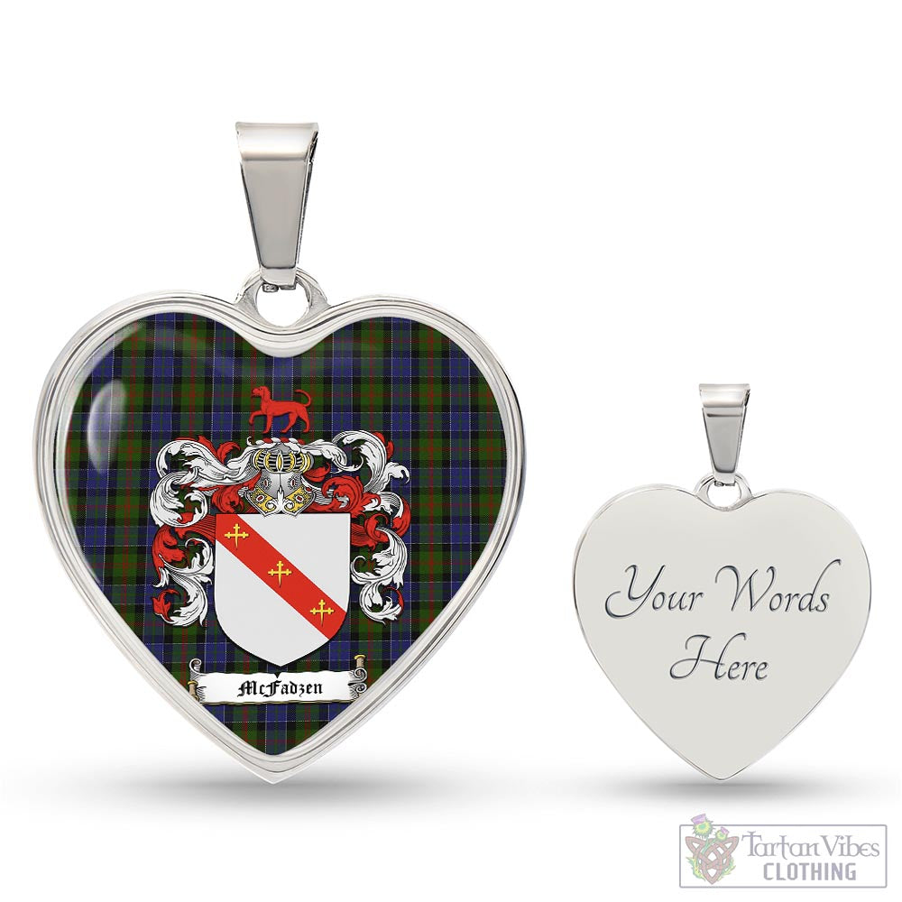 Tartan Vibes Clothing McFadzen 03 Tartan Heart Necklace with Family Crest