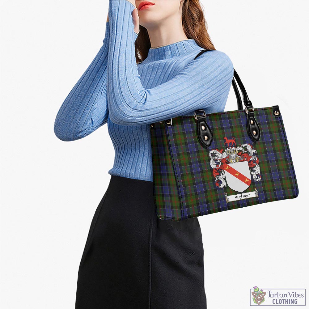 Tartan Vibes Clothing McFadzen 03 Tartan Luxury Leather Handbags with Family Crest