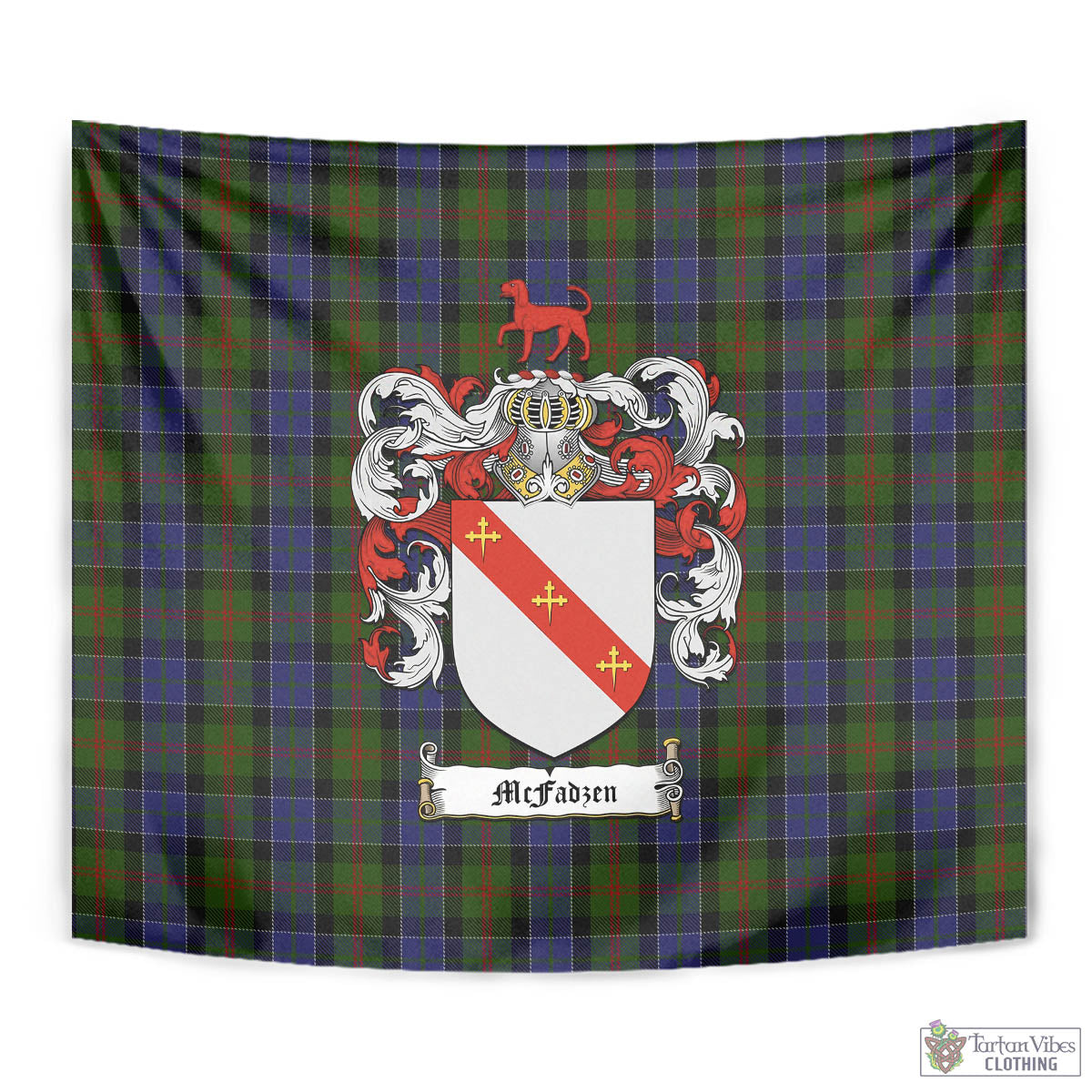 Tartan Vibes Clothing McFadzen 03 Tartan Tapestry Wall Hanging and Home Decor for Room with Family Crest
