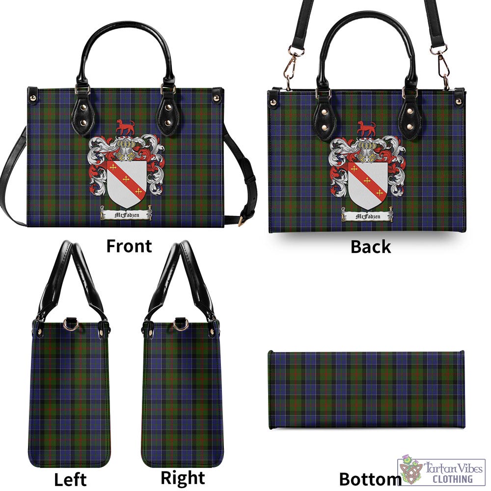 Tartan Vibes Clothing McFadzen 03 Tartan Luxury Leather Handbags with Family Crest
