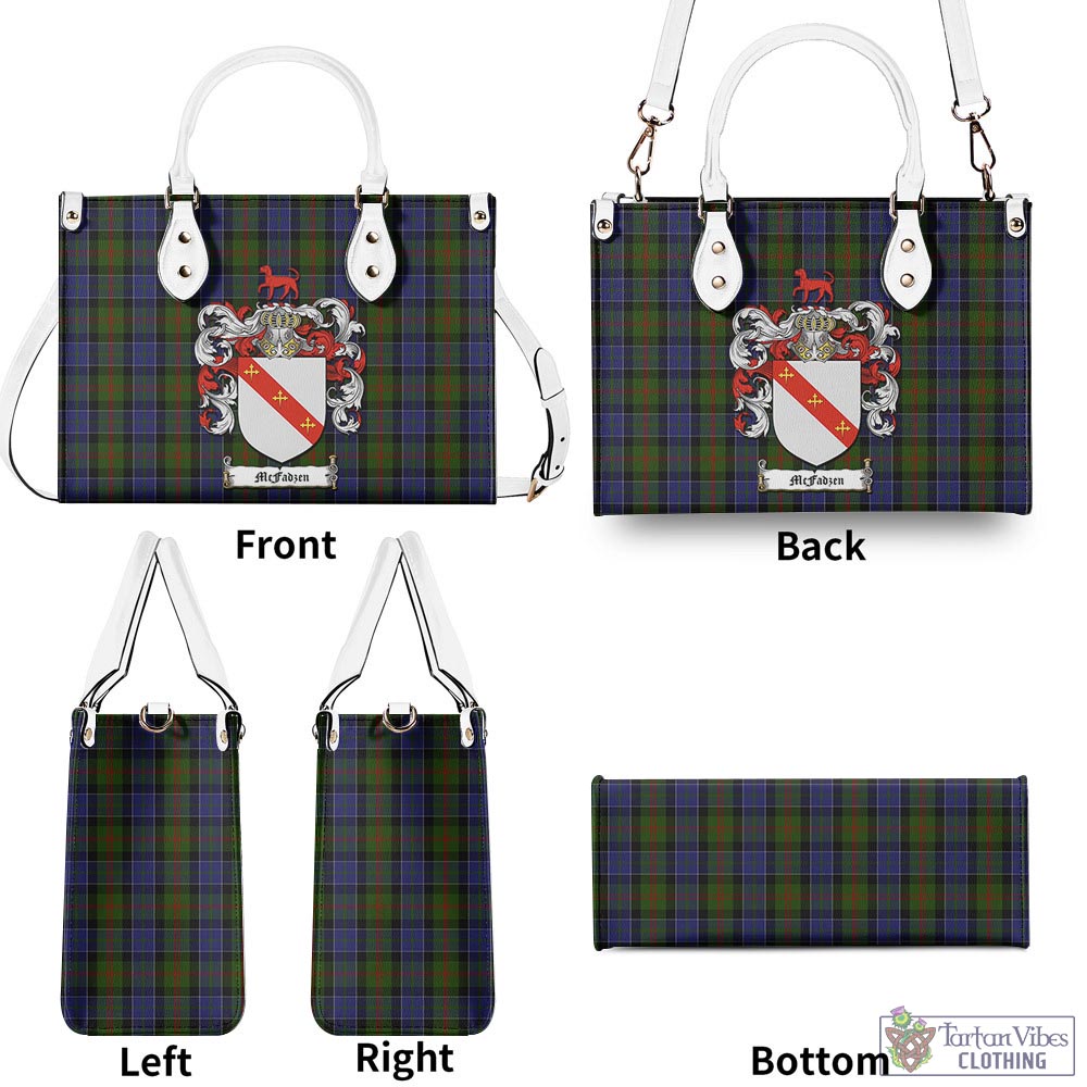 Tartan Vibes Clothing McFadzen 03 Tartan Luxury Leather Handbags with Family Crest