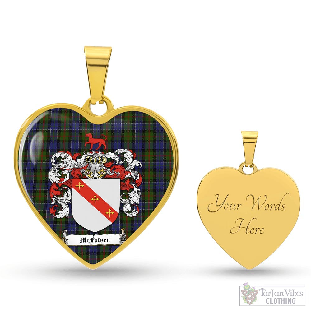 Tartan Vibes Clothing McFadzen 03 Tartan Heart Necklace with Family Crest