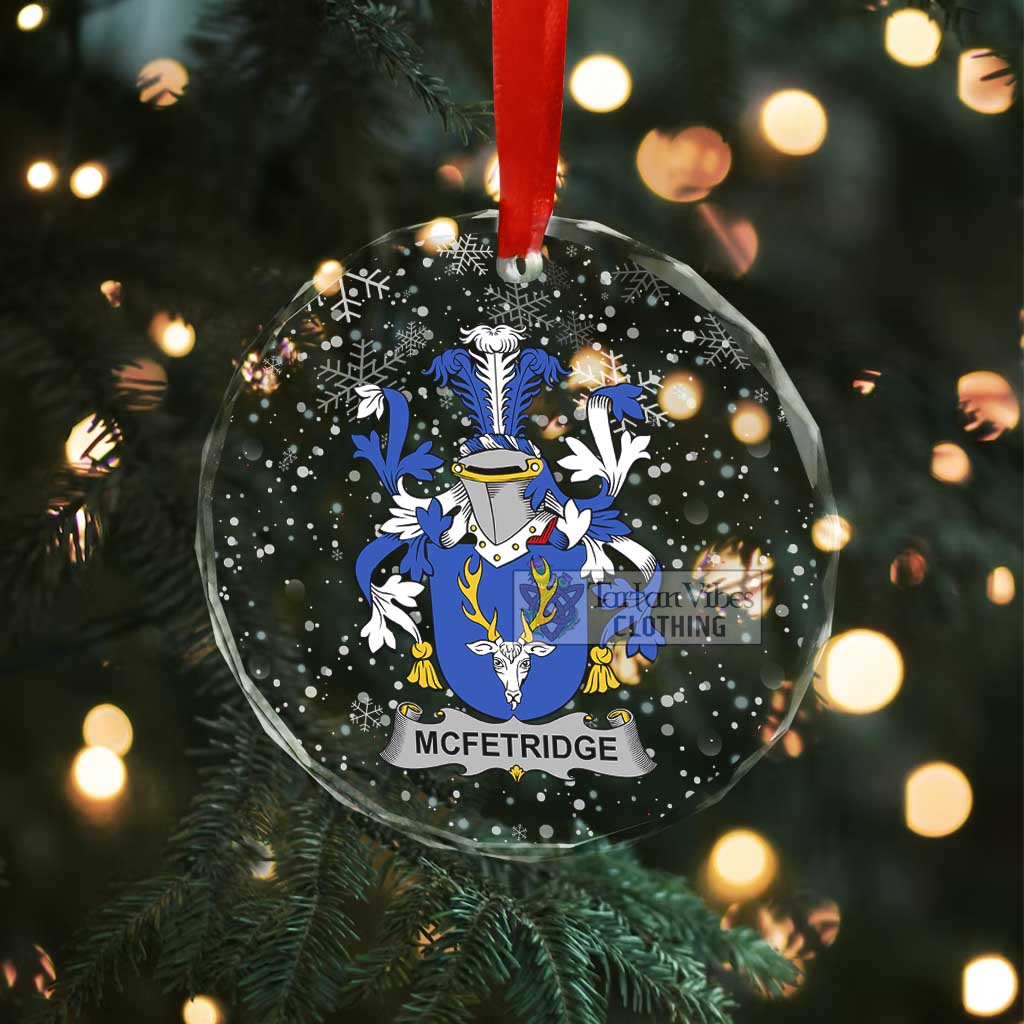McFetridge Irish Clan Christmas Glass Ornament with Coat of Arms - 2D-tartanvibesclothing