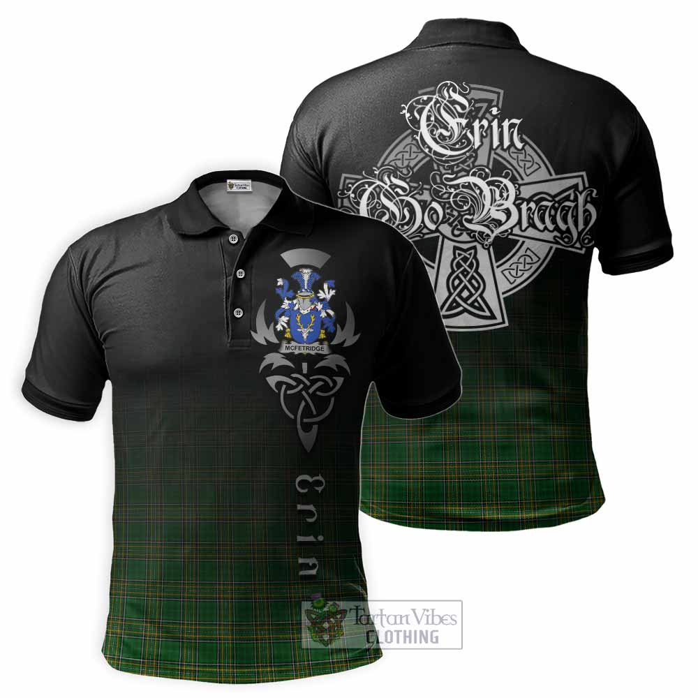 Tartan Vibes Clothing McFetridge Irish Clan Polo Shirt with Coat of Arms Erin Go Bragh Celtic Inspired