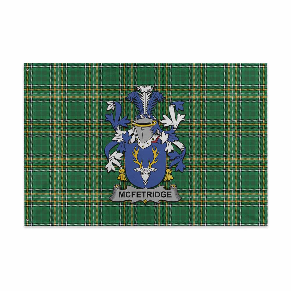 Tartan Vibes Clothing McFetridge Irish Clan Tartan House Flag with Coat of Arms