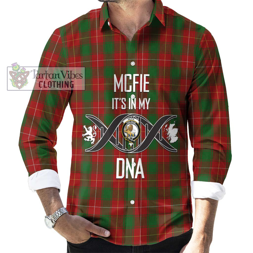 McFie Tartan Long Sleeve Button Shirt with Family Crest DNA In Me Style Men's Shirt S - Tartanvibesclothing Shop