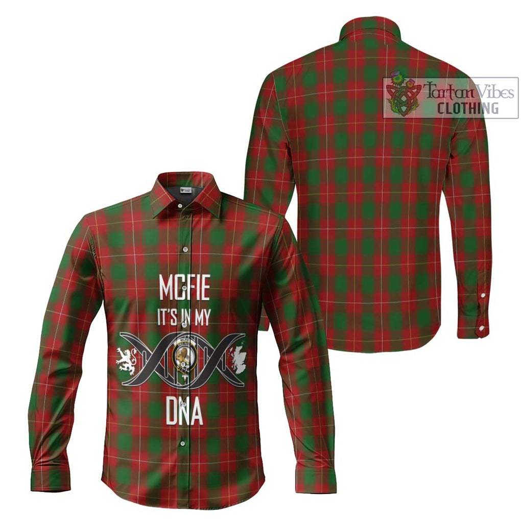 McFie Tartan Long Sleeve Button Shirt with Family Crest DNA In Me Style Men's Shirt - Tartanvibesclothing Shop