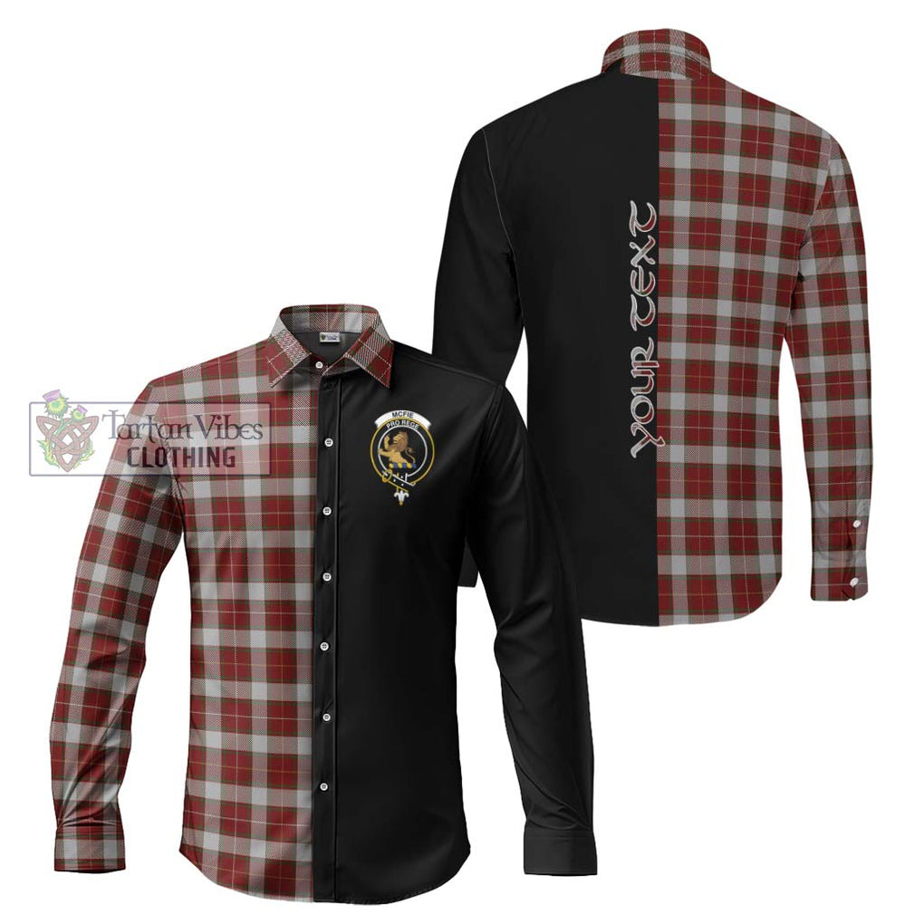 McFie Dress Tartan Long Sleeve Button Shirt with Family Crest and Half Of Me Style Men's Shirt S - Tartanvibesclothing Shop
