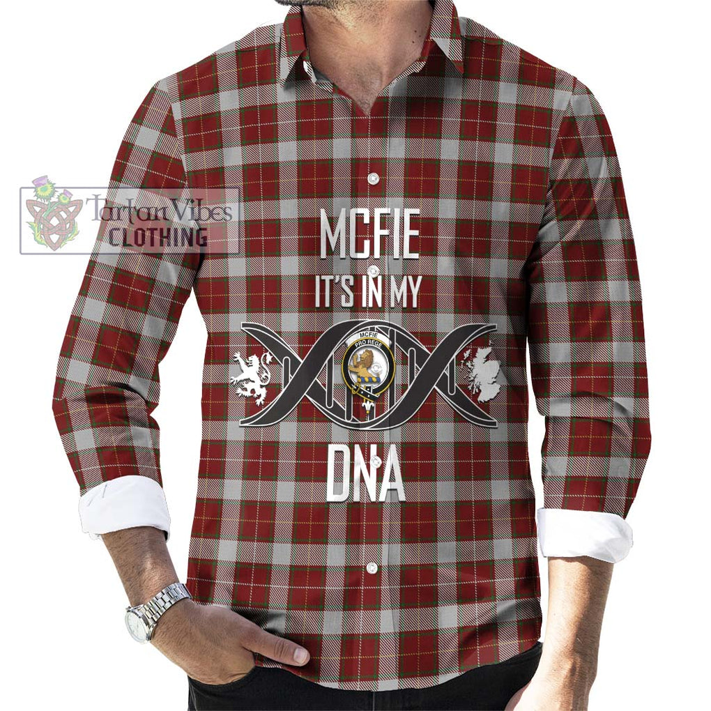 McFie Dress Tartan Long Sleeve Button Shirt with Family Crest DNA In Me Style Men's Shirt S - Tartanvibesclothing Shop