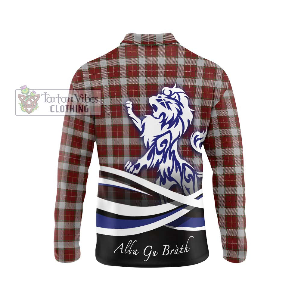 McFie Dress Tartan Long Sleeve Polo Shirt with Alba Gu Brath Regal Lion Emblem - Tartanvibesclothing Shop
