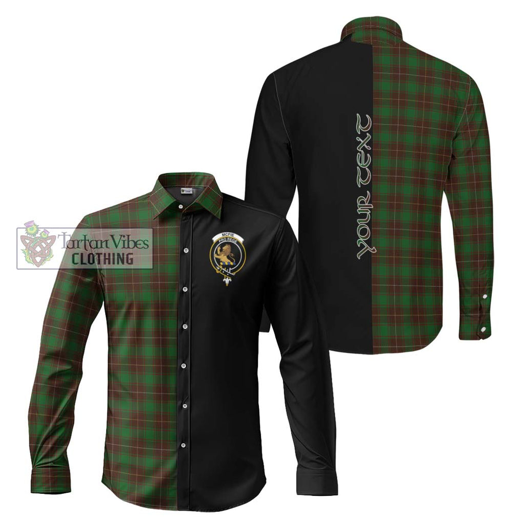 McFie Hunting Tartan Long Sleeve Button Shirt with Family Crest and Half Of Me Style Men's Shirt S - Tartanvibesclothing Shop