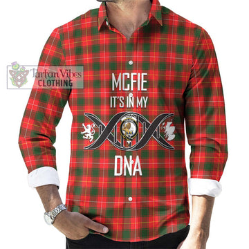 McFie Modern Tartan Long Sleeve Button Shirt with Family Crest DNA In Me Style Men's Shirt S - Tartanvibesclothing Shop