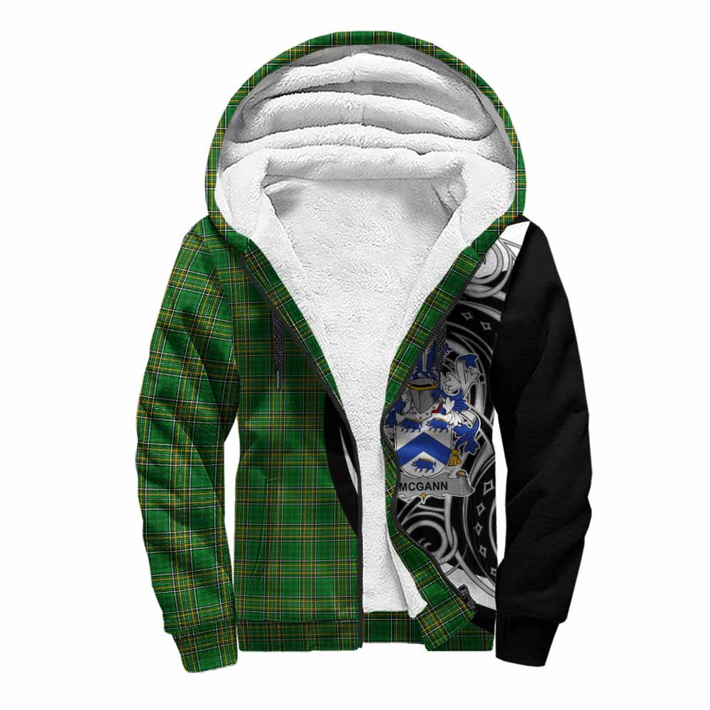 Tartan Vibes Clothing McGann Irish Clan Sherpa Hoodie Celtic Circle Style