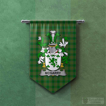McGarry Irish Clan Tartan Gonfalon, Tartan Banner with Coat of Arms