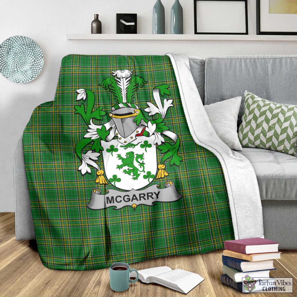 McGarry Irish Clan Tartan Blanket with Coat of Arms - Tartan Vibes Clothing
