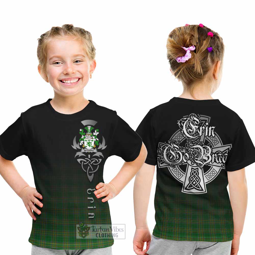Tartan Vibes Clothing McGarry Irish Clan Kid T-Shirt with Coat of Arms Erin Go Bragh Celtic Inspired