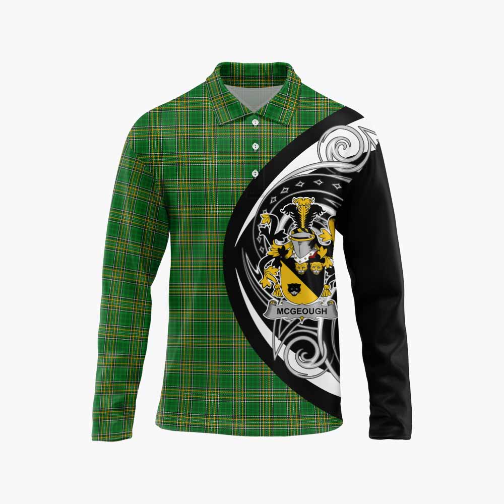 McGeough Irish Clan Long Sleeve Polo Shirt Celtic Circle Style Unisex - Tartan Vibes Clothing