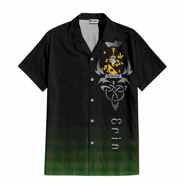 Tartan Vibes Clothing McGeough Irish Clan Short Sleeve Button Shirt with Coat of Arms Erin Go Bragh Celtic Inspired