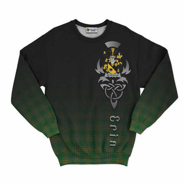 Tartan Vibes Clothing McGeough Irish Clan Sweatshirt with Coat of Arms Erin Go Bragh Celtic Inspired