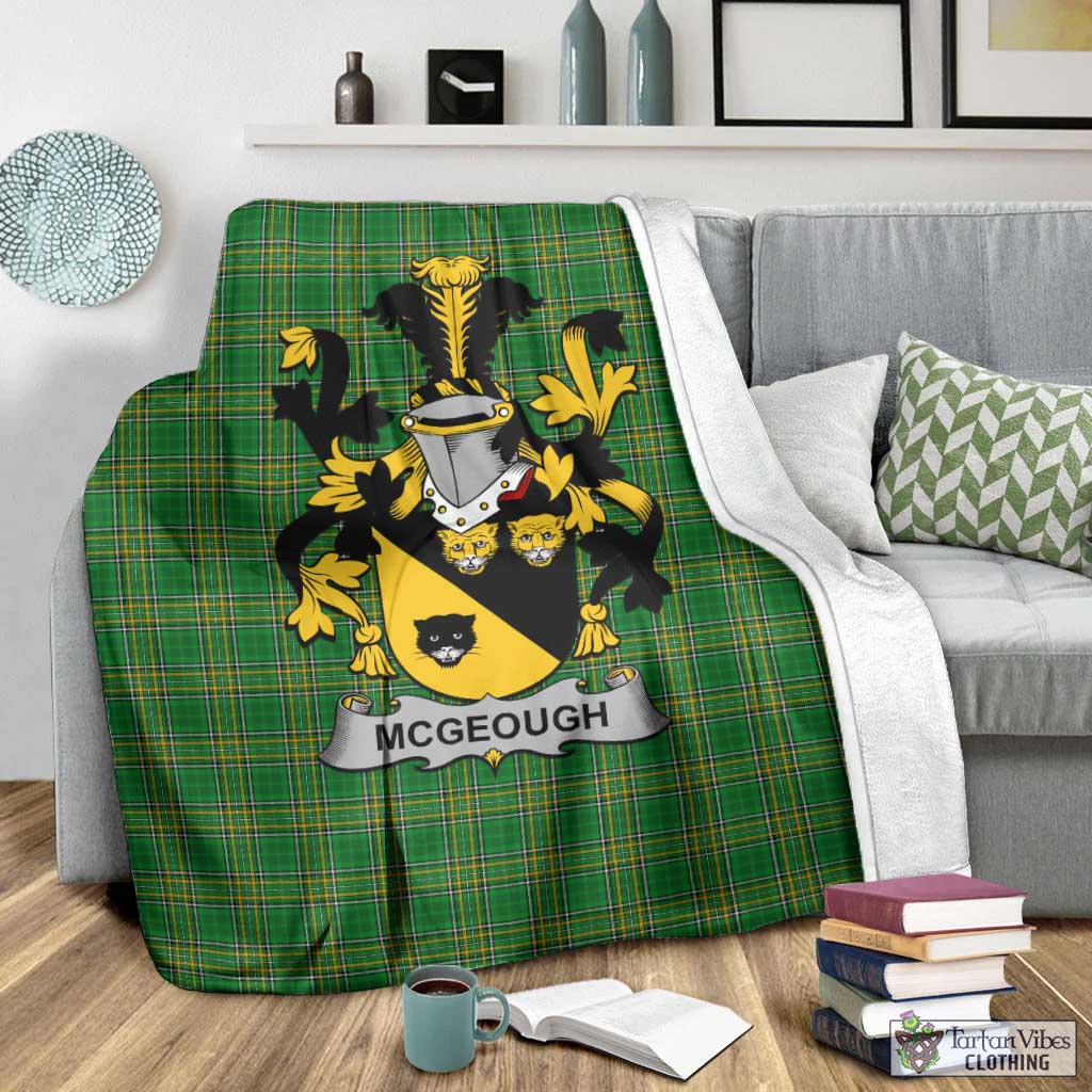 McGeough Irish Clan Tartan Blanket with Coat of Arms - Tartan Vibes Clothing