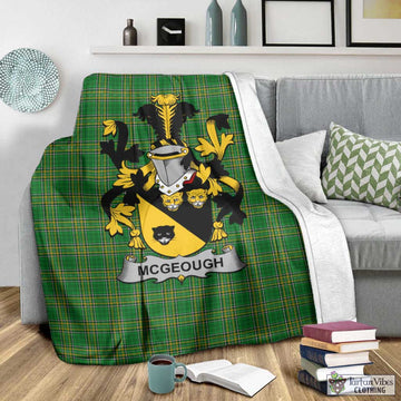 McGeough Irish Clan Tartan Blanket with Coat of Arms - Tartan Vibes Clothing
