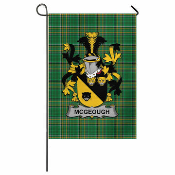 McGeough Irish Clan Tartan Garden Flag with Coat of Arms